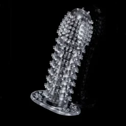 Soft Silicone Reusable Spike Condom & Extender Toy Dotted Ribbed condom Pakistan Sex toy