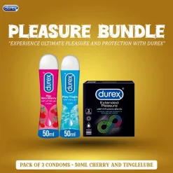 Durex Deal Extended Pleasure Condoms 3's and Cherry Tingle Lube 50ml