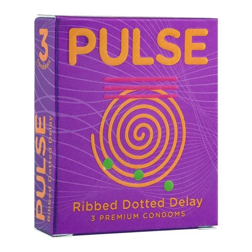 Pulse Ribbed Dotted Delay Premium Condoms, 3-Pack Pakistan